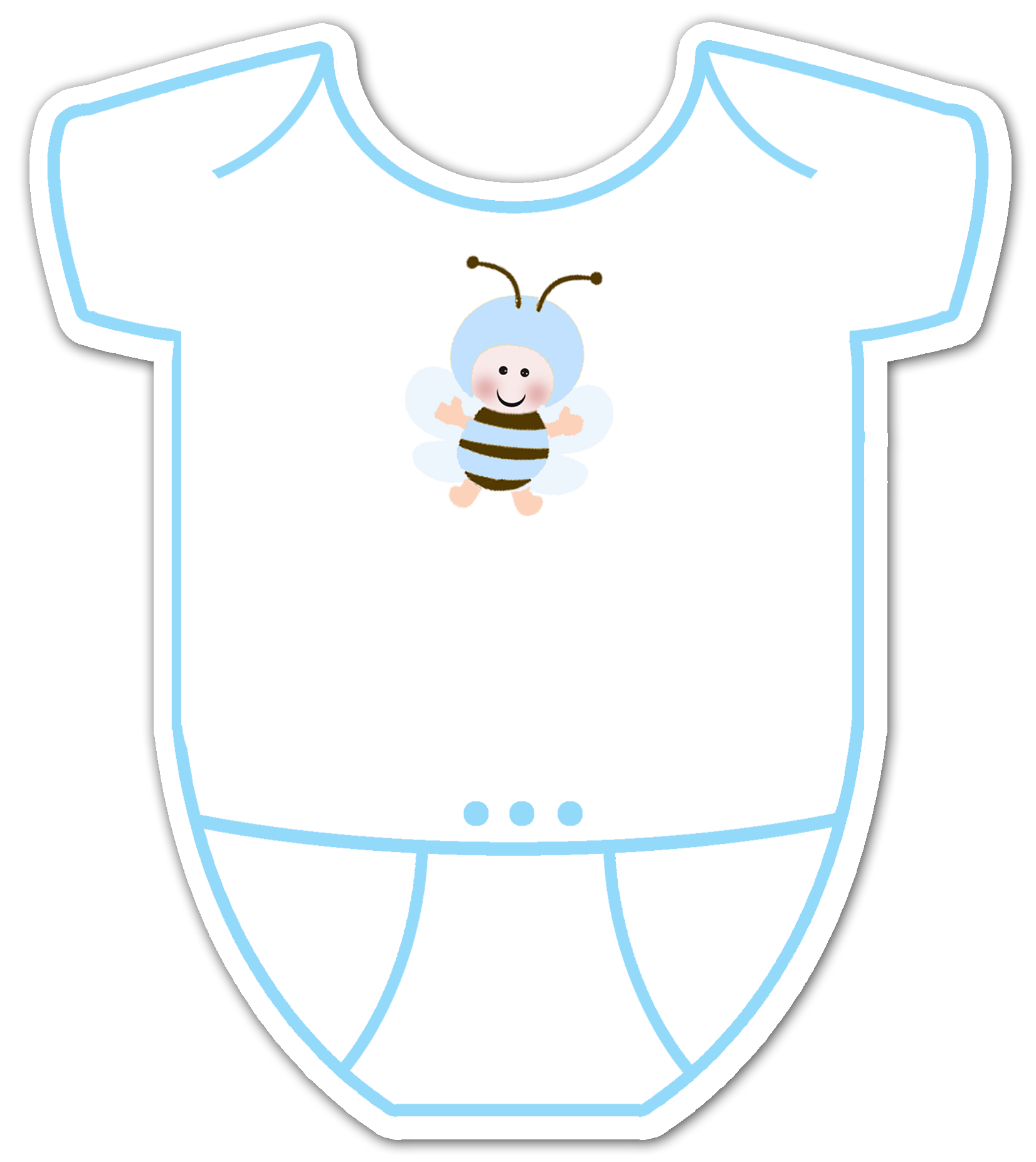 Bumble Bee Blue Onesie Baby Shower Invitations