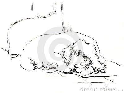 Sleeping Dog Clipart Black And White Sleeping Dog