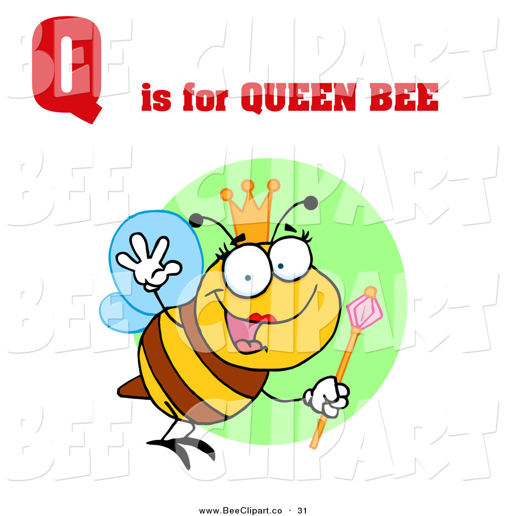 Vector Clip Art Of A Queen Bee With Red Q Is For Queen Bee Text By Hit