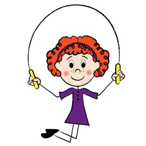 Jump Rope Clipart Image   Red Haired Stick Figure Girl Jumping Rope