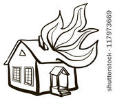 On Fire Man On Fire Building House Home Fire Cartoon Houses Burning