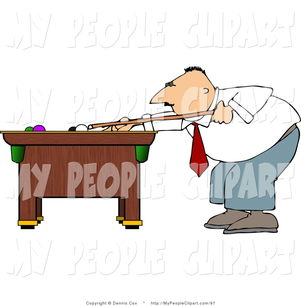 Larger Preview  Clip Art Of A Businessman Shooting A Game Of Pool