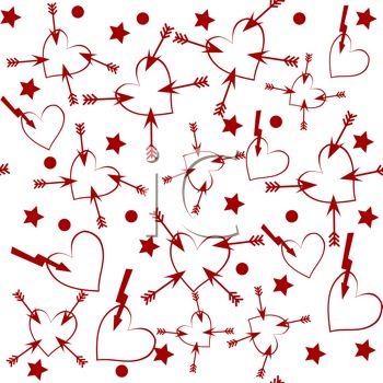 St Valentine S Day Background Of Red Hearts With Arrows On A White