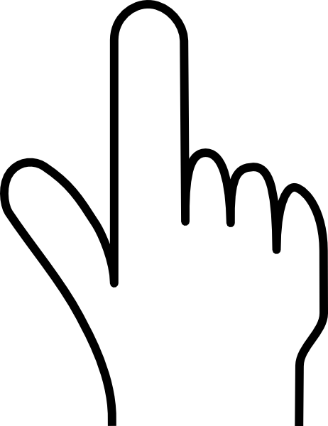 Pointing Finger Without Shade Clip Art