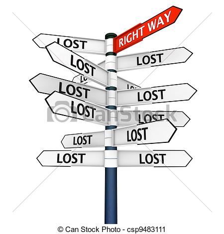 Clipart Of Finding Your Way   Concept Of Guidance And Help Crossroads