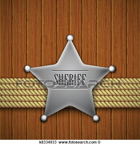 Clipart   Sheriff S Badge On A Wooden Background   Fotosearch   Search    