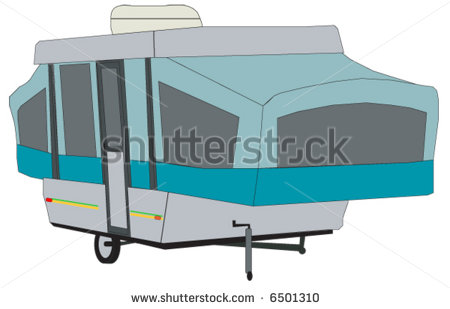 Pop Up Tent Style Camping Trailer Stock Vector 6501310   Shutterstock