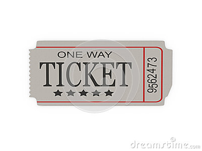 Ticket Wiht Conceptual Text On White Backgound
