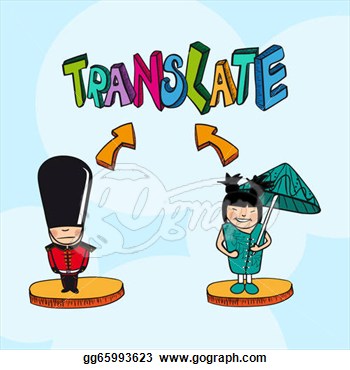 Vector Clipart   Translation Concept English Chinese People Cartoon