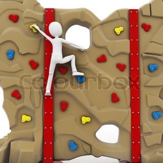 Business Man Climbing Stairs 3d Rendered Illustration Stock Photo