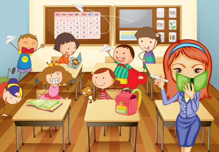 Cartoon Children Back To School Illustration Vector 3