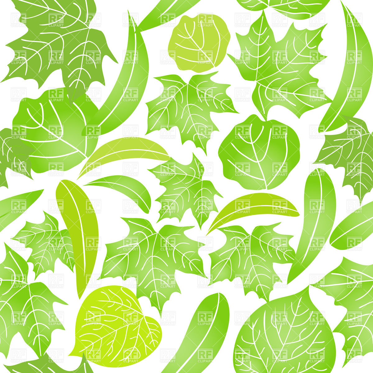 Seamless Background With Green Leaves On White 22868 Backgrounds