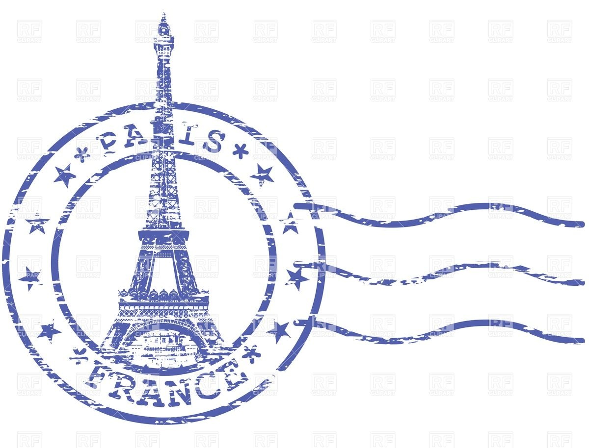 Shabby Stamp With Eiffel Tower   Sights Of Paris 35906 Download