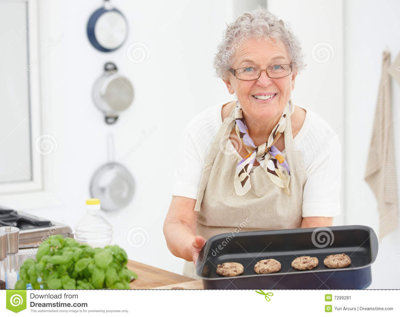 Stock Image  Grandma Baking Cookies In The Kitchen  Image  7299281