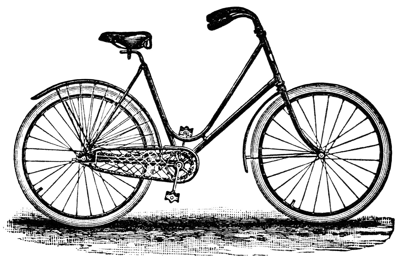 And A Black And White Clipart Version Of The Bicycle From The Ad
