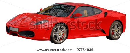 Ferrari Italian Car Image With Cut Out Path Isolated White