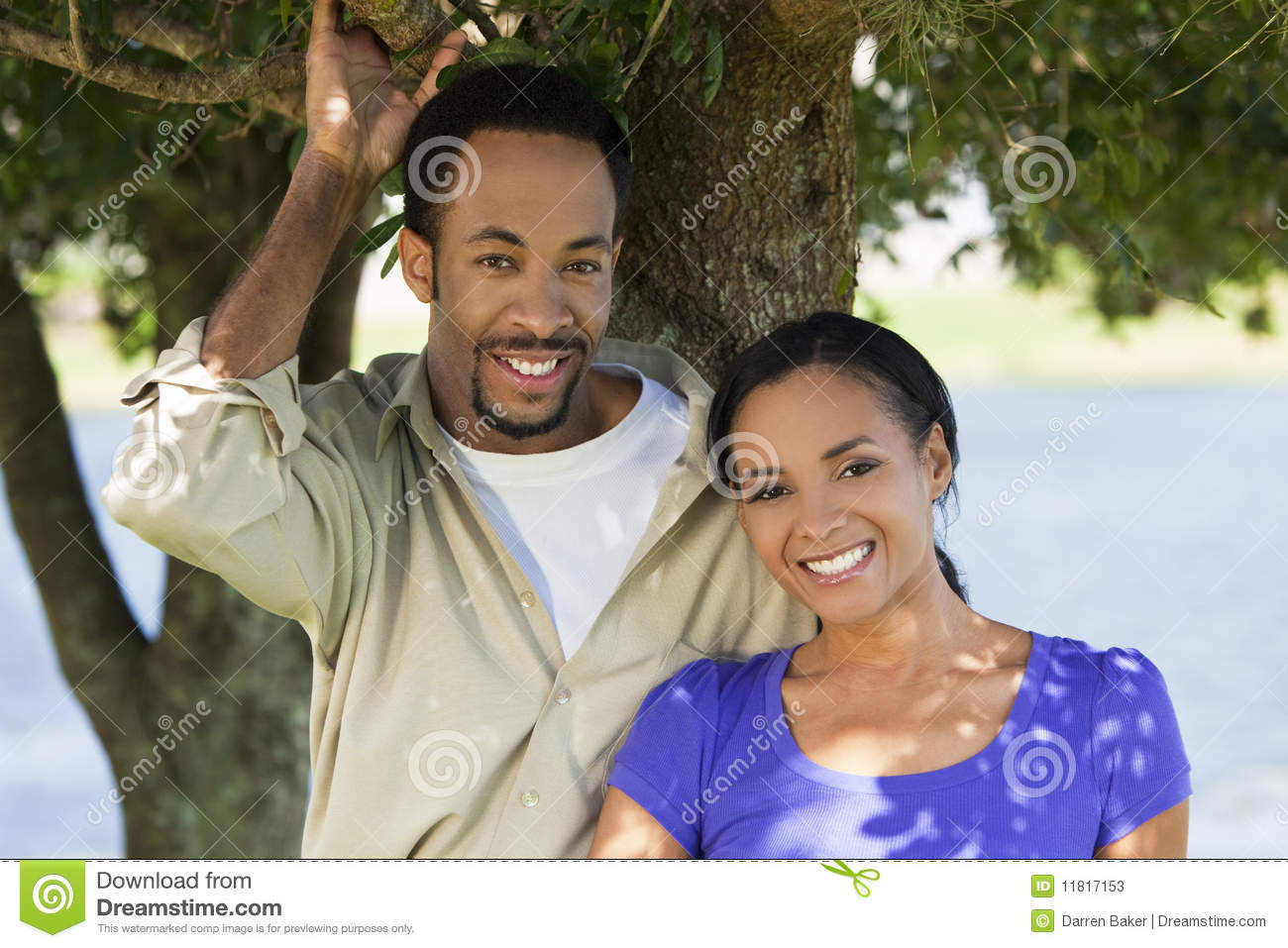 Happy Romantic African American Couple Smiling Stock Photos   Image    