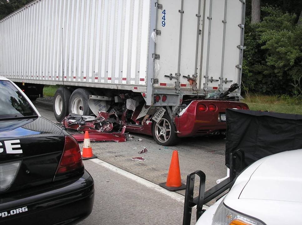 Is This Corvette Crash Photo A Result Of Texting While Driving