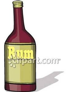 An Unopened Bottle Of Rum   Royalty Free Clipart Picture