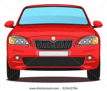 Car Front View Clipart Vector Red Car Front View