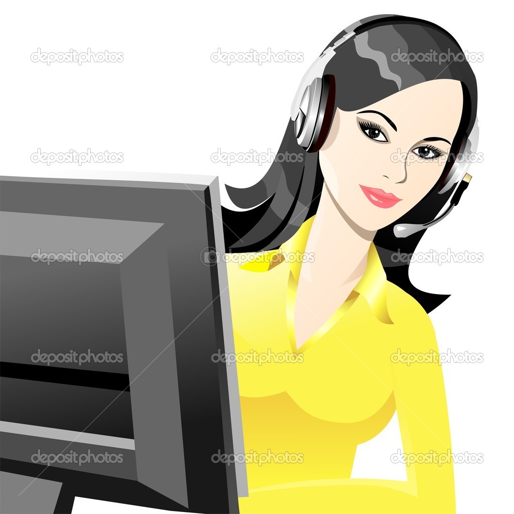 Overworked Telephone Operator Clipart