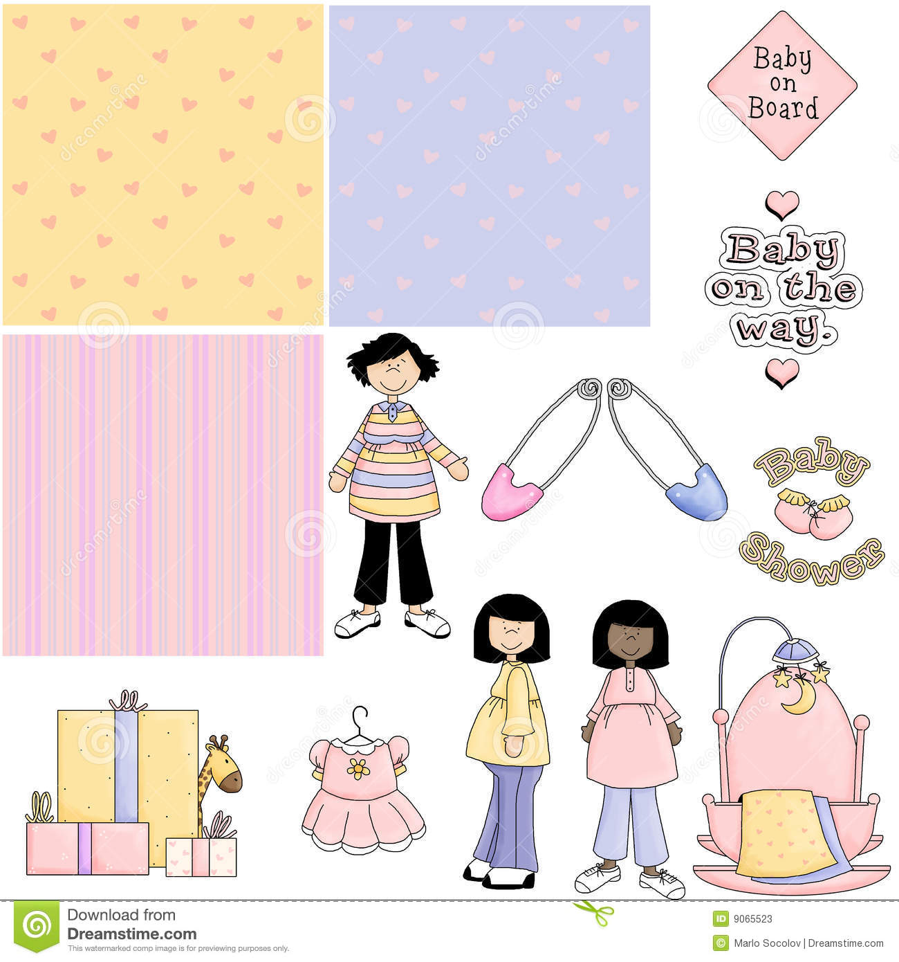 Stock Photos  Baby Shower Pink 2 Clipart  Image  9065523