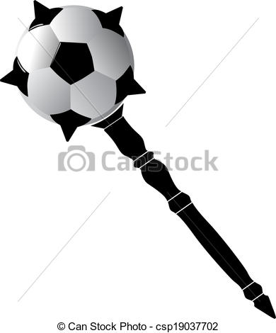 Vector Clipart Of Soccer Ball As Mace Vector Csp19037702   Search Clip