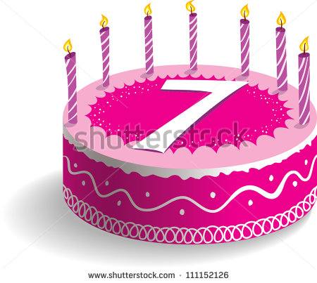 7th Clipart Seventh Birthday Cake   Stock