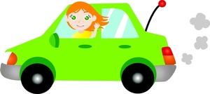 Driving Clipart Image   Young Woman Or Teen Girl Driving A Car