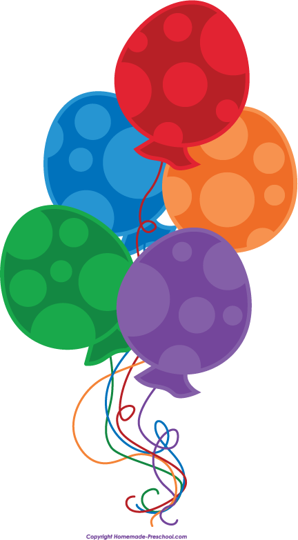 Homemade Preschool Comfree Birthday Balloons Clipart