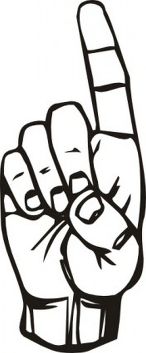 Sign Language D Finger Pointing Clip Art   Free Vector Download