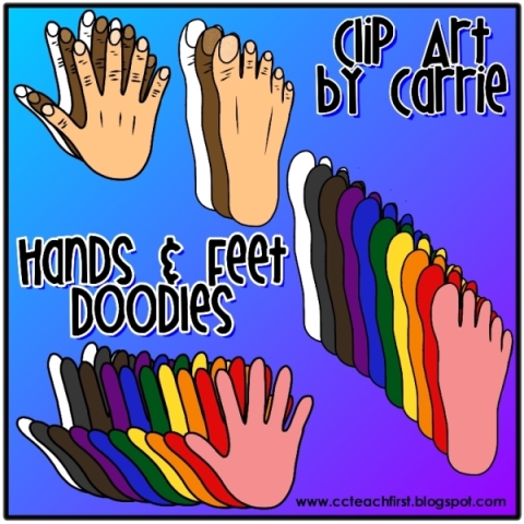 Hands And Feet Doodles With Freebie Hand   Foot