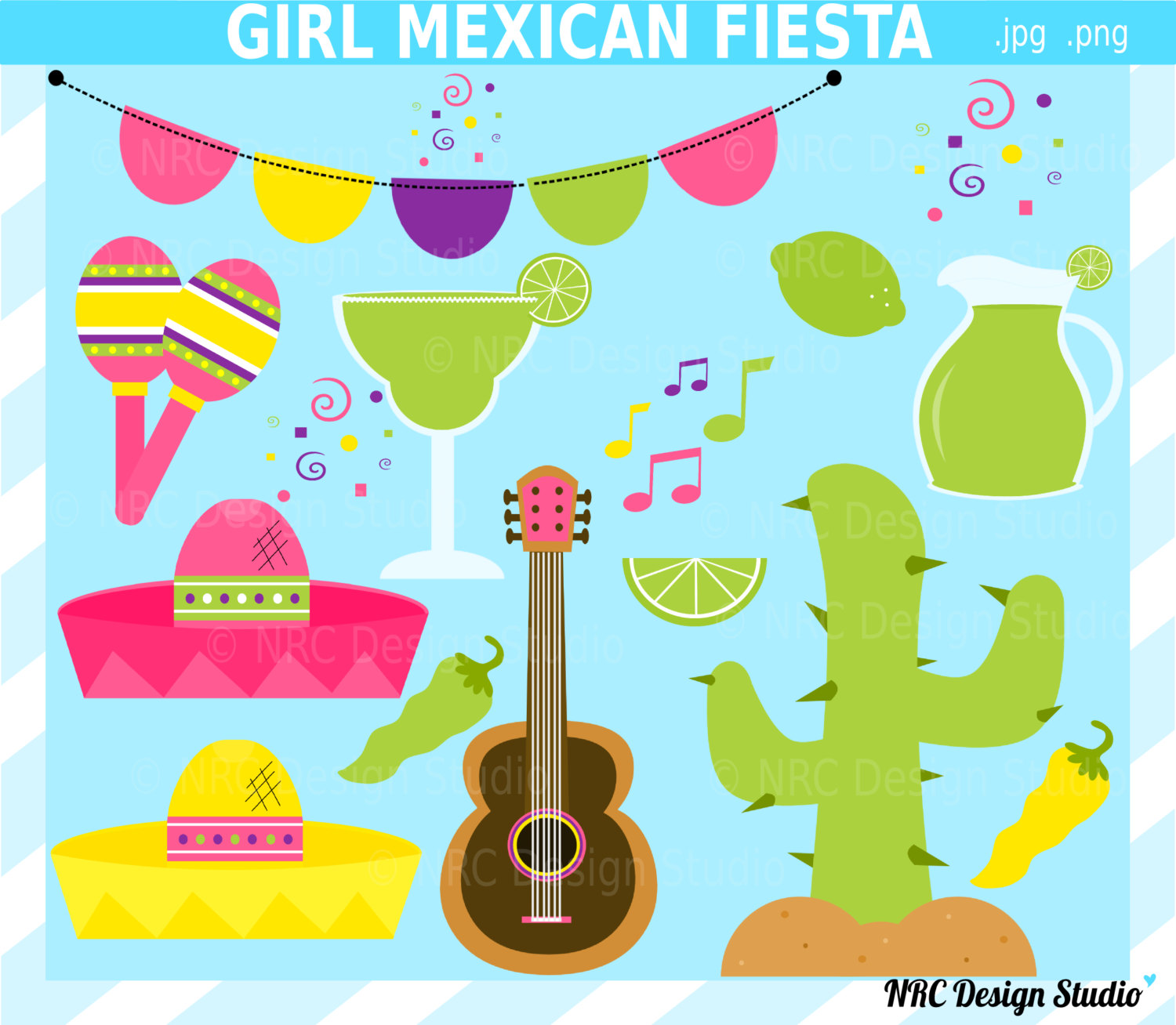 Mexican Fiesta Clip Art Party Clip Art By Nrcdesignstudio