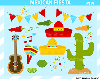 Mexican Fiesta Clipart   La Fiesta Clip Art   Digital Fiesta Clipart