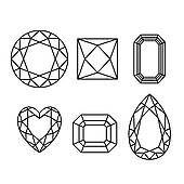 Diamonds Wireframe On White Background   Clipart Graphic