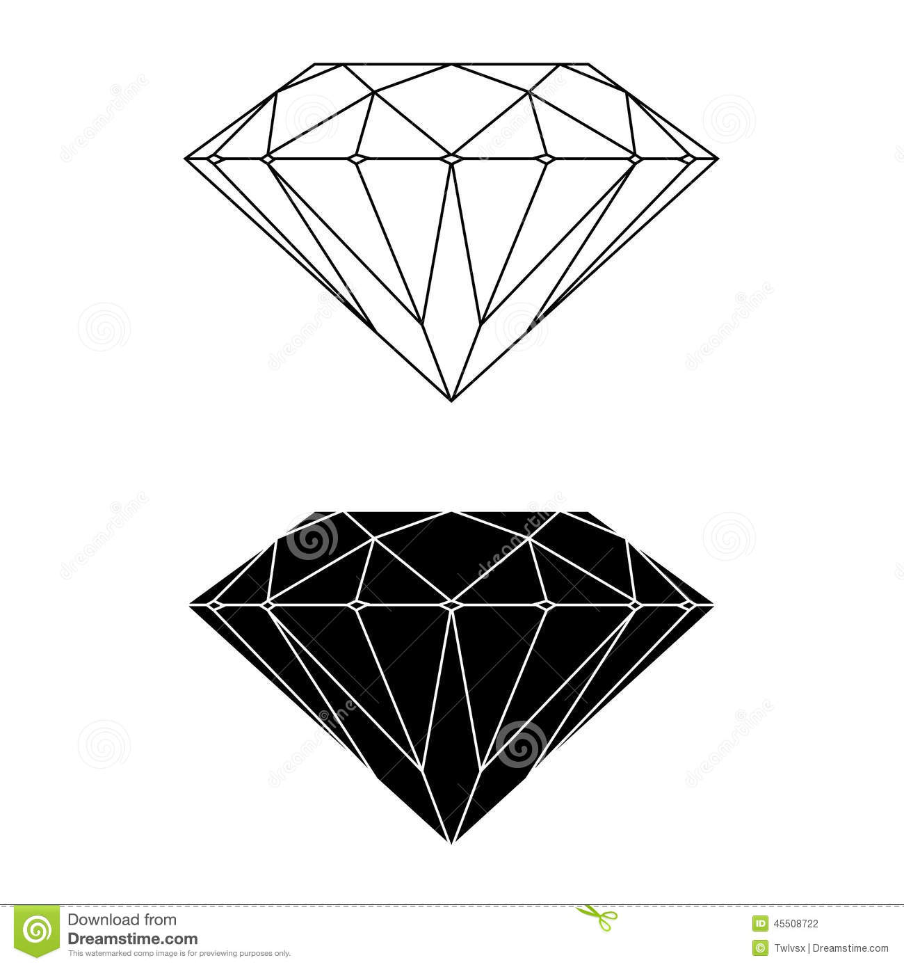Stock Photography  Diamond Vector And Silhouette  Image  45508722
