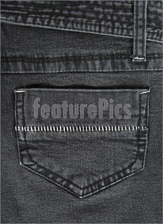 Black Jeans Pocket With White Stitches Picture    Royalty Free Photo
