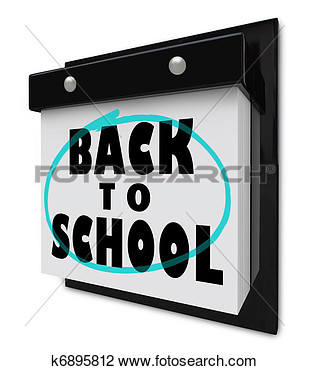 Clip Art Of Back To School   Wall Calendar Reminder Classes Starting