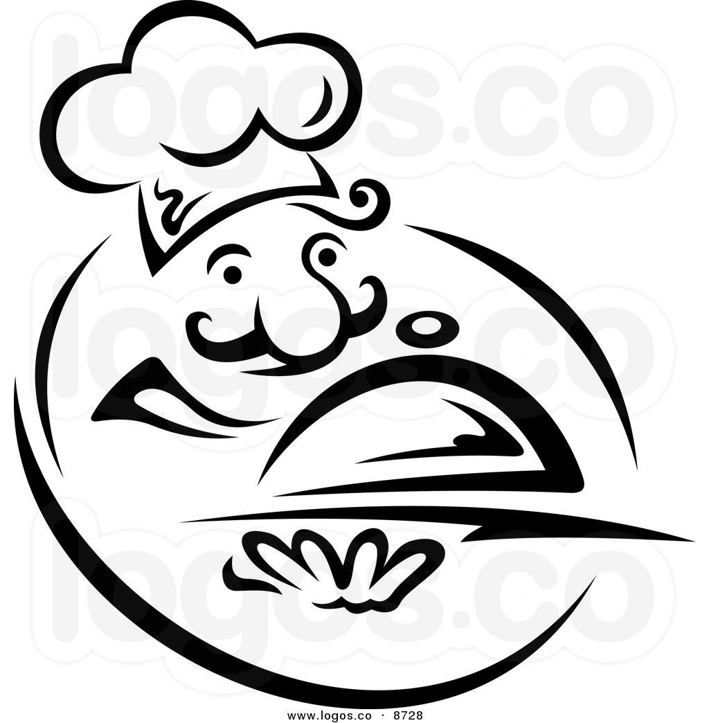 Clipart Black And White Royalty Free Vector Of A Black And White Chef