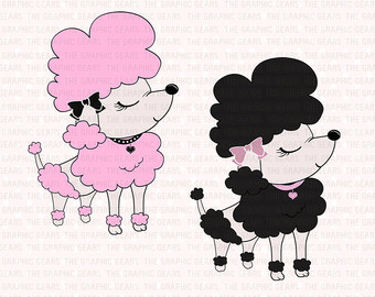 French Poodle Clipart French Poodle Clip Art   Pink
