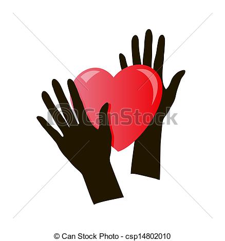Hands Holding A Heart Icon Isolated On White Background Vector