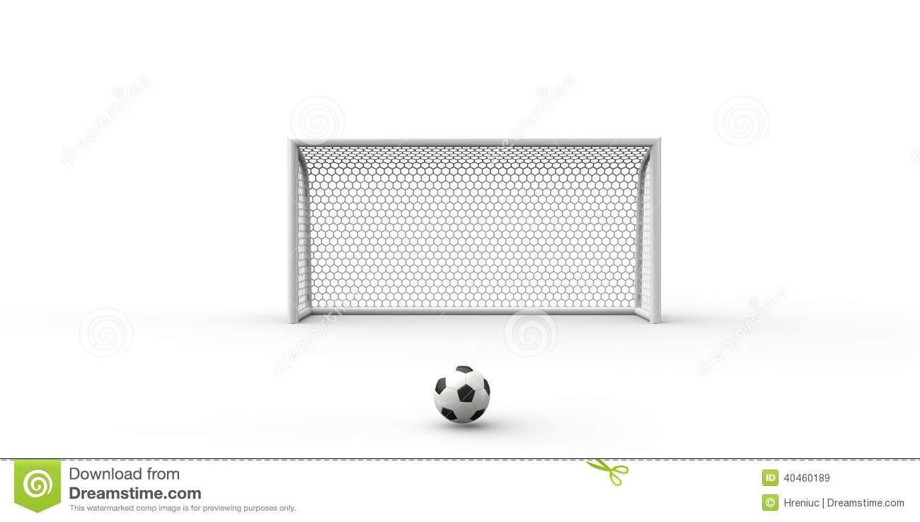 Illustration  A Black And White Soccer Ball Football And A Goal Post