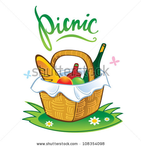 Picnic Basket With Ants Clip Art Picnic Basket Clipart Stock Vector
