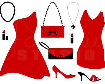 Prom Fashion Show Clip Art Little Red Dress Digital
