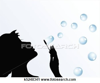 The Girl Starts Up Soap Bubbles  A Vector Illustration View Large