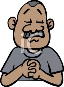 An African American Man Praying   Royalty Free Clipart Picture