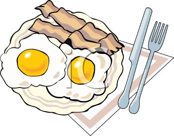 Fried Food Bacon And Eggs   Royalty Free Clip Art Image