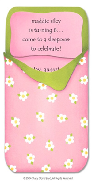 Sleep Bag Invite   Pops Of Pink Ella   Pinterest