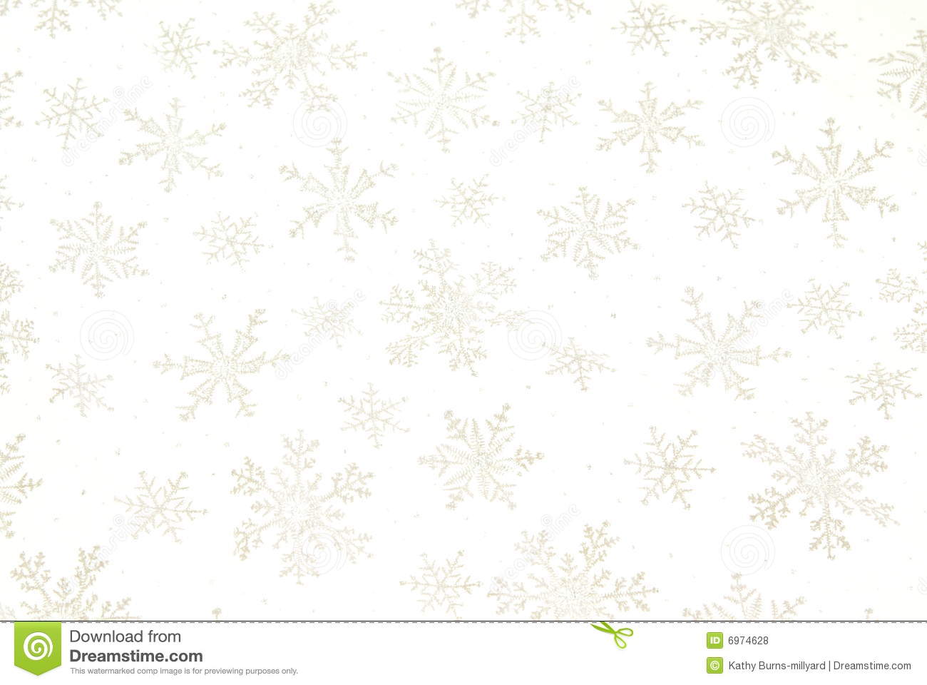 Snowflake Background With Shiny Metallic Snowflakes On White Gauzy    