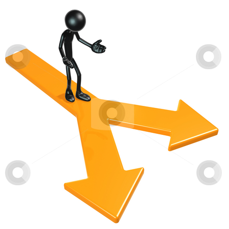Two Paths Choices Stock Photo A Concept And Presentation Figure In 3d